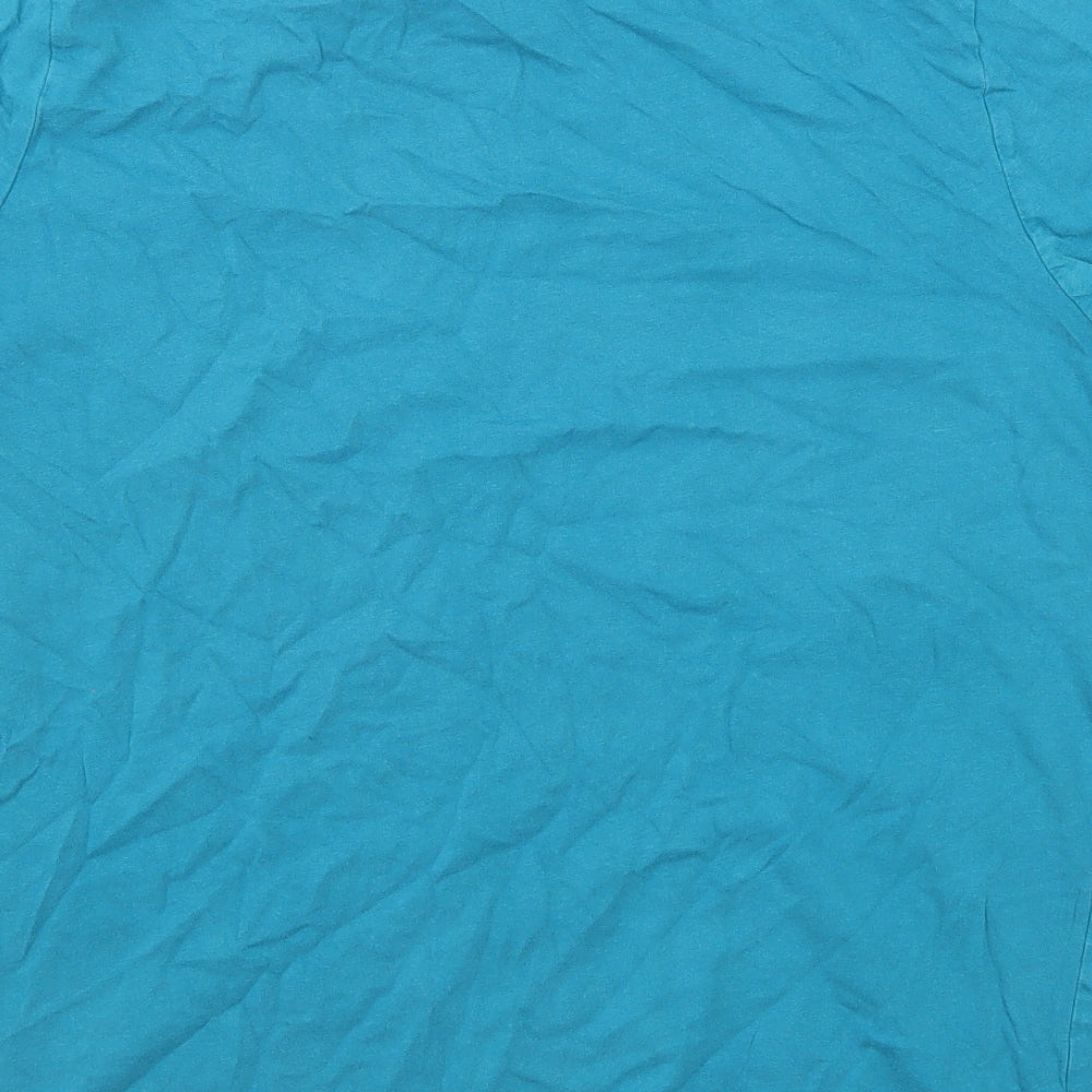 Slazenger Womens Blue Cotton Basic T-Shirt Size M Round Neck