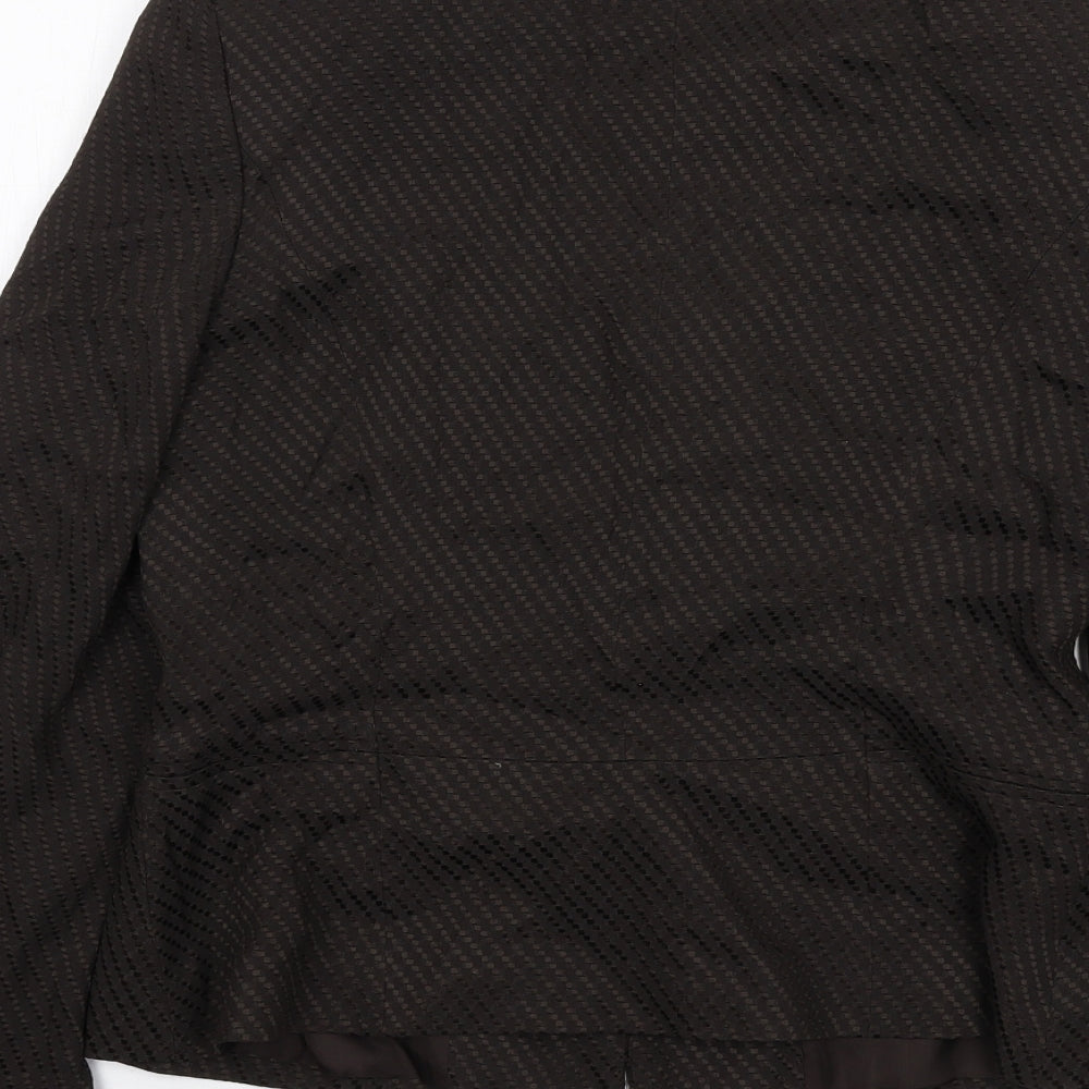 Kaliko Womens Brown Acetate Jacket Suit Jacket Size 12