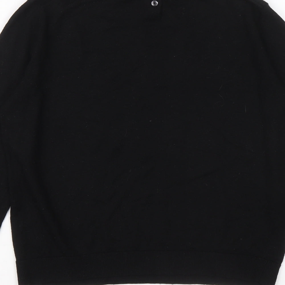 Zara Womens Black High Neck Acrylic Pullover Jumper Size S