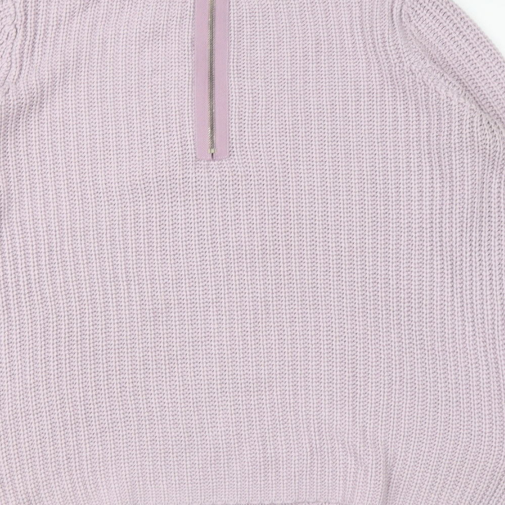 Marks & Spencer Womens Purple Round Neck Acrylic Pullover Jumper Size 12