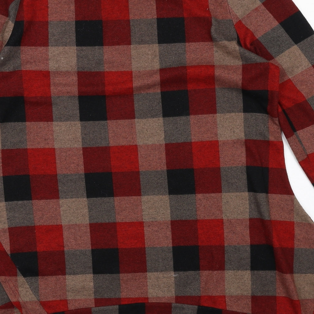 Roman Womens Multicoloured Check Polyester Basic T-Shirt Size 12 Round Neck