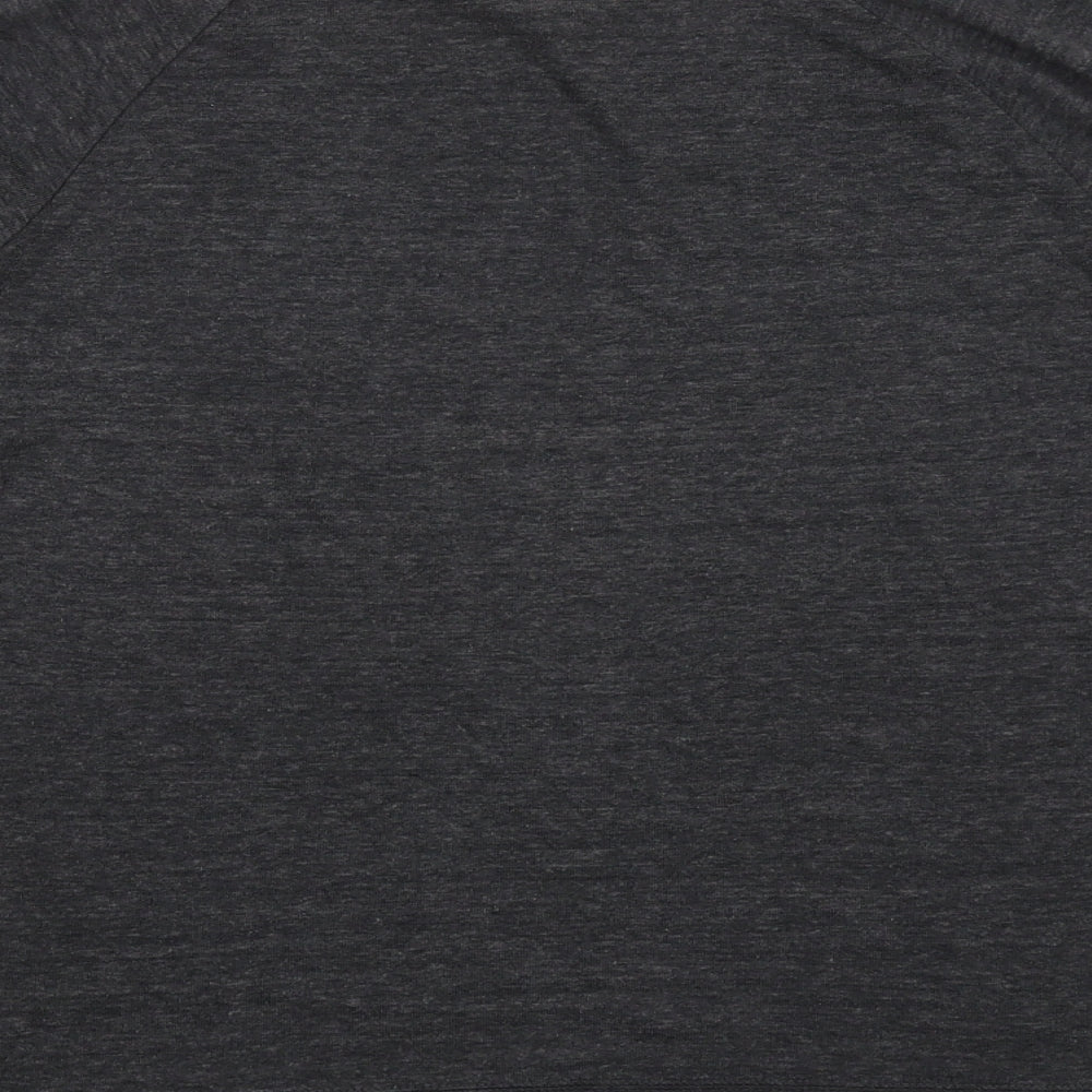 H&M Womens Grey Polyester Basic T-Shirt Size S Boat Neck