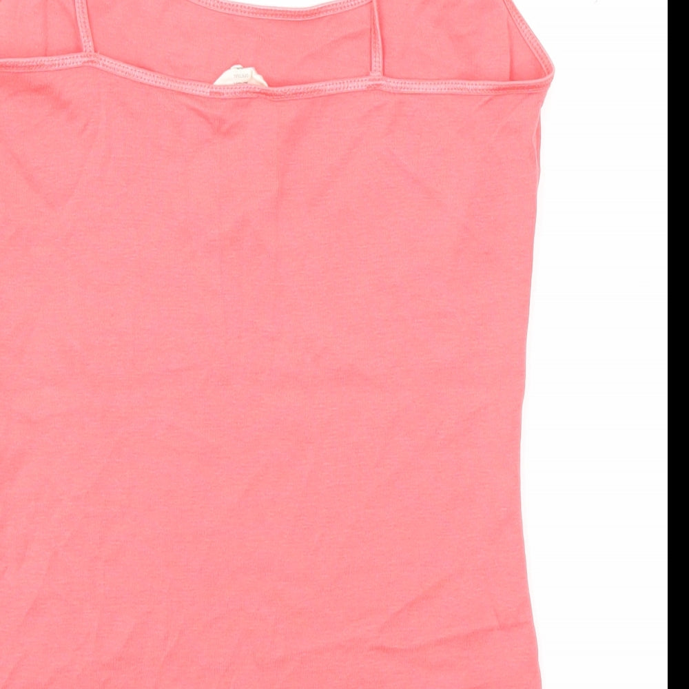 New Look Womens Pink Polyester Basic Tank Size L Round Neck