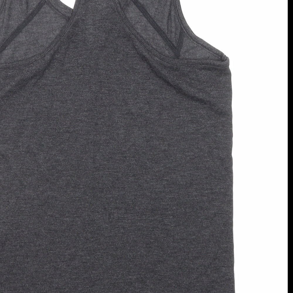 NEXT Womens Grey Viscose Basic Tank Size 10 V-Neck