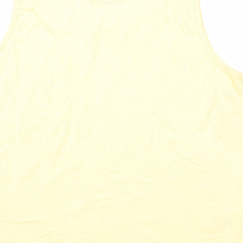 St Bernard Womens Yellow Polyester Basic Tank Size 18 Round Neck