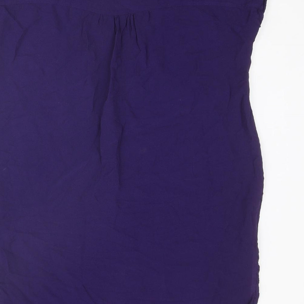 Phase Eight Womens Purple Viscose A-Line Size 12 V-Neck Pullover