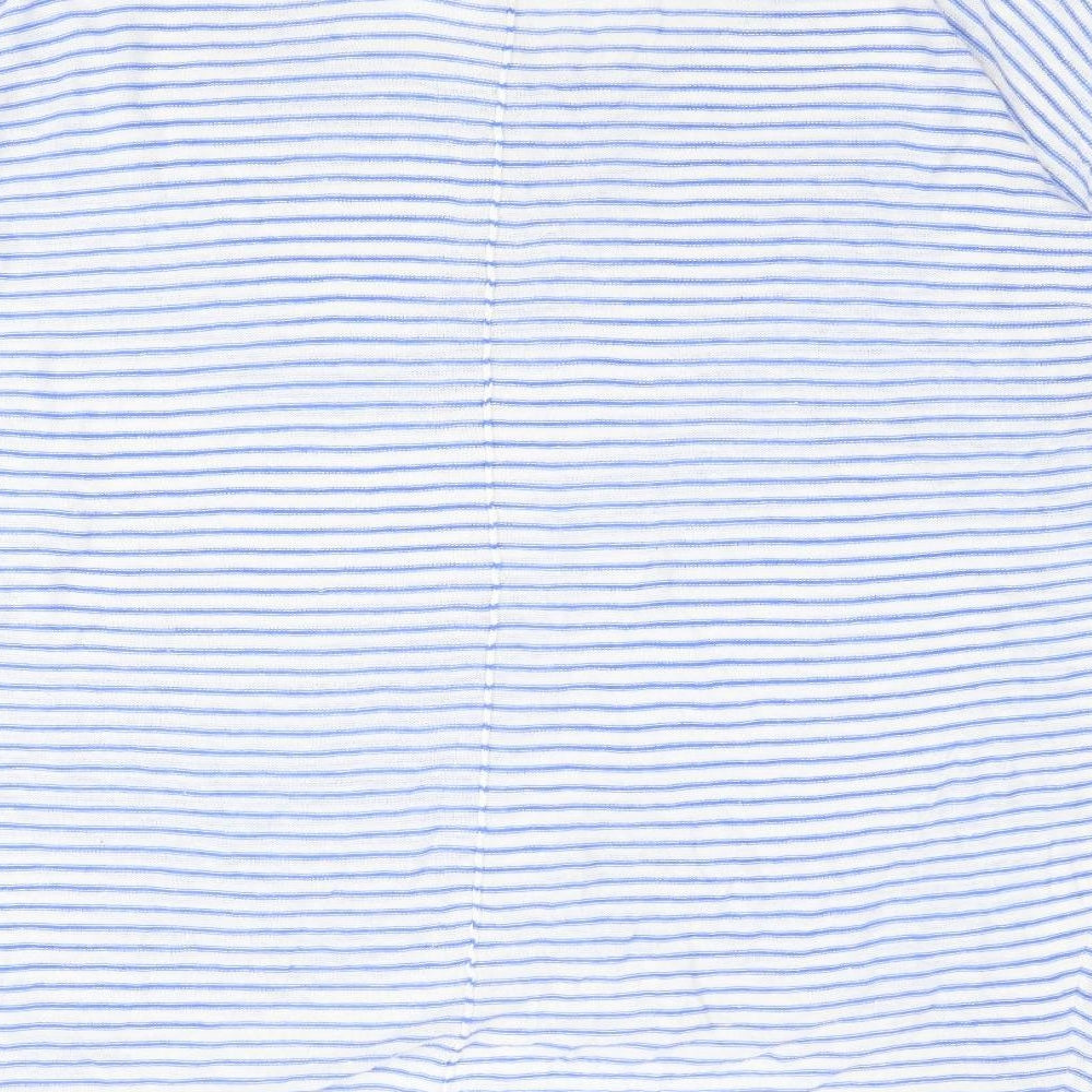 H&M Womens Blue Round Neck Striped Cotton Pullover Jumper Size L