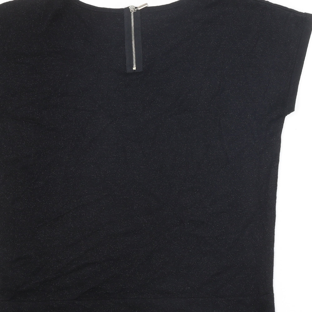 Wallis Womens Black Round Neck Viscose Pullover Jumper Size S