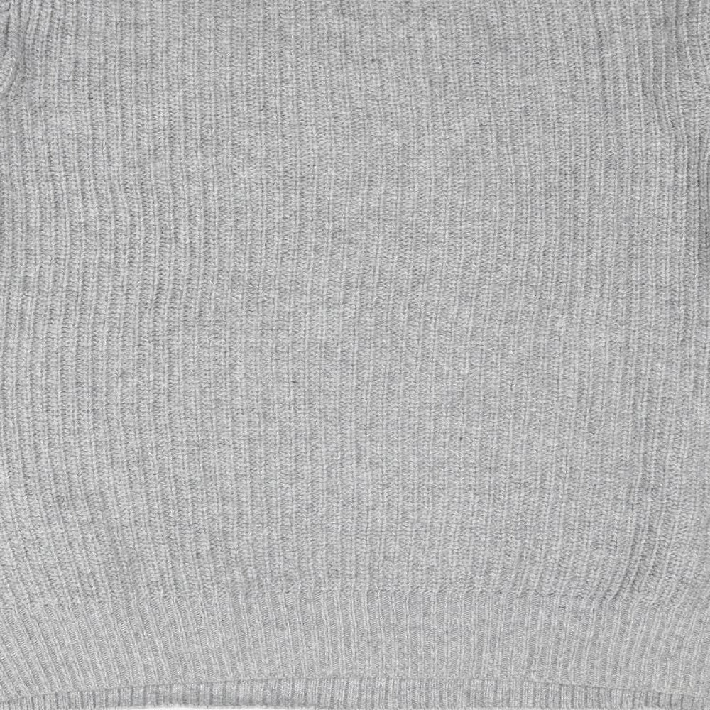 Nine by Savannah Miller Womens Grey Round Neck Nylon Pullover Jumper Size 18