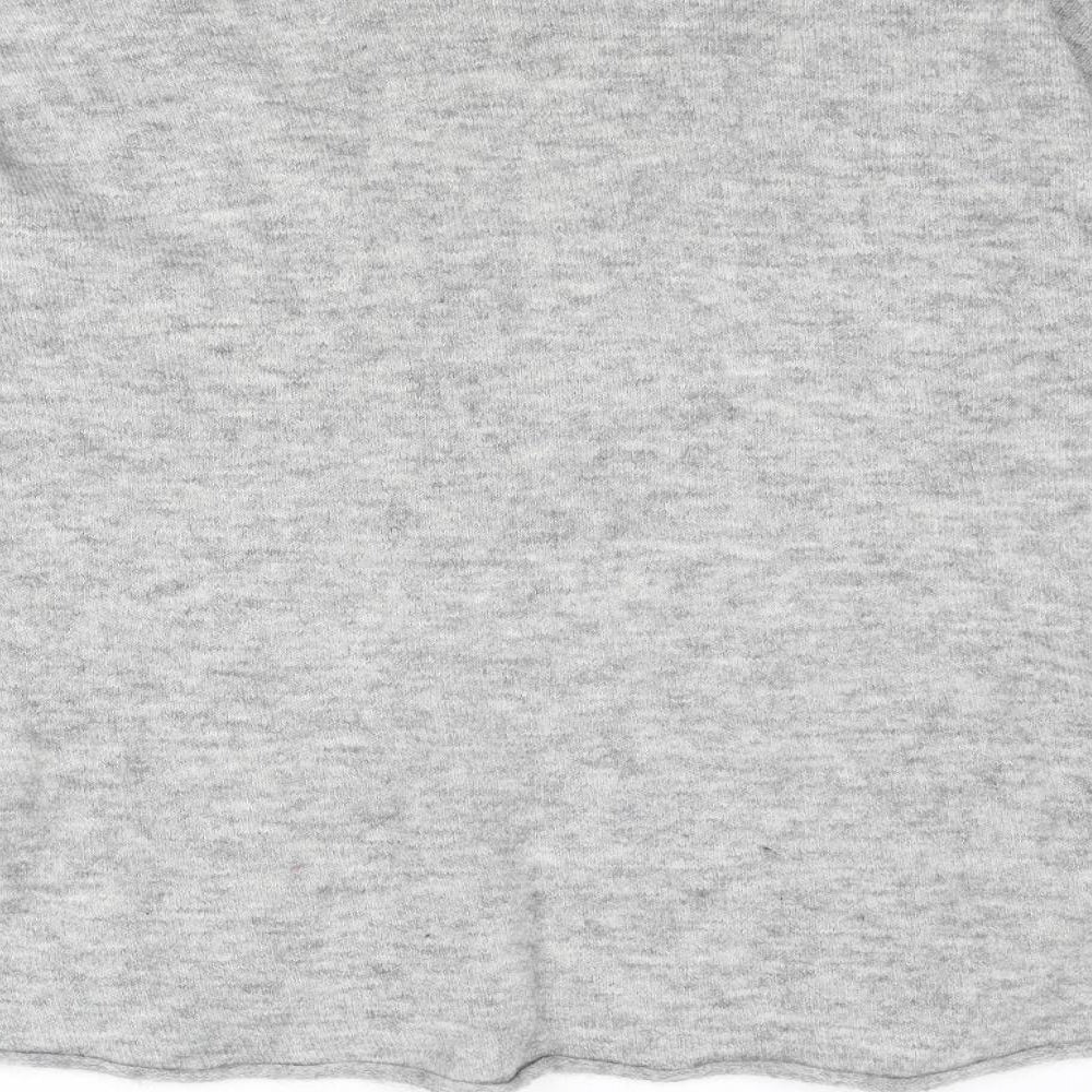 H&M Womens Grey V-Neck Acrylic Pullover Jumper Size S