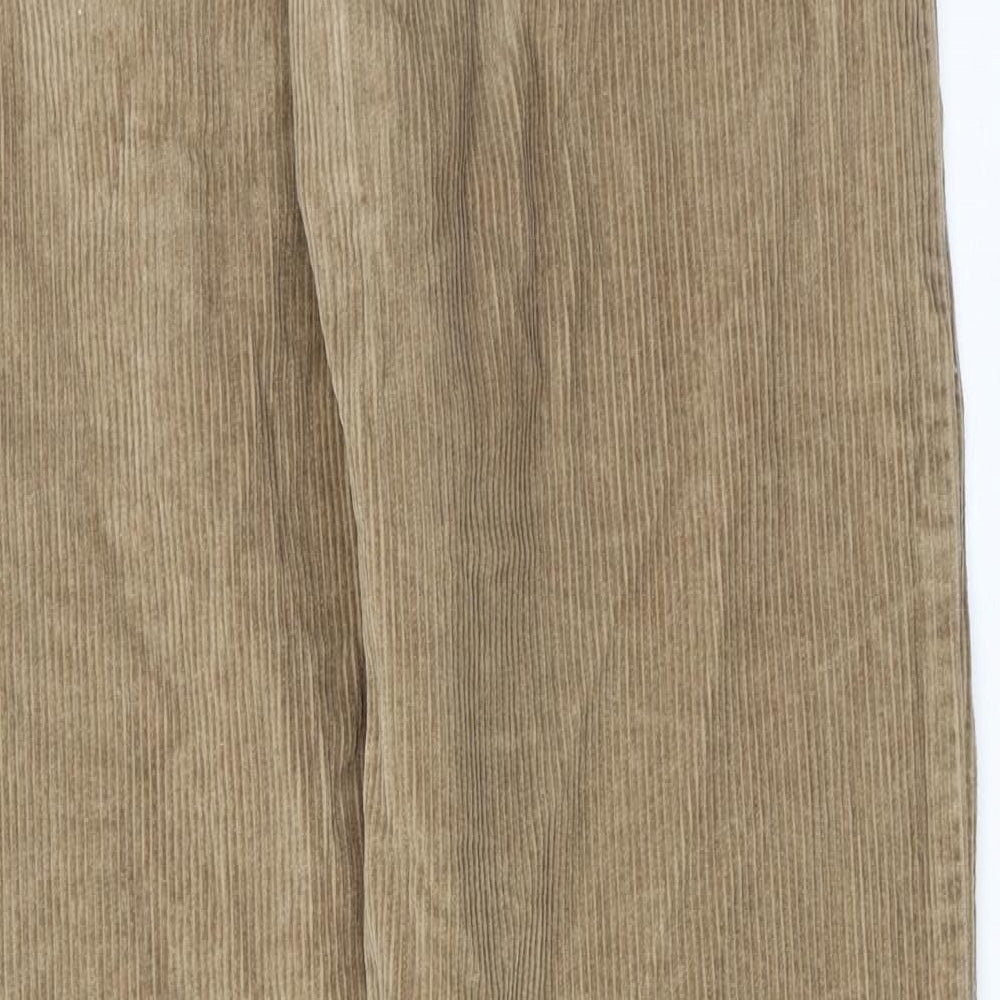 ASOS Womens Brown Cotton Trousers Size 28 in L30 in Regular Zip