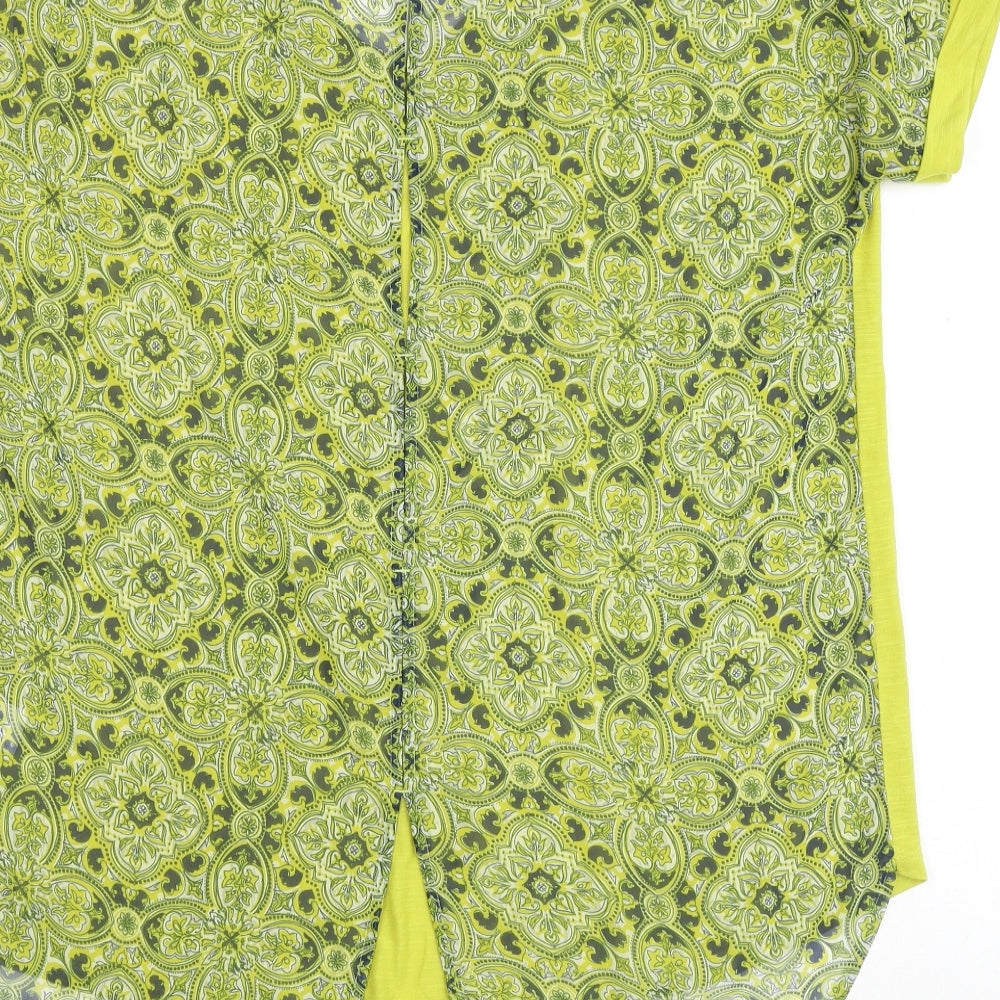 NEXT Womens Multicoloured Geometric Viscose Basic Blouse Size 14 V-Neck