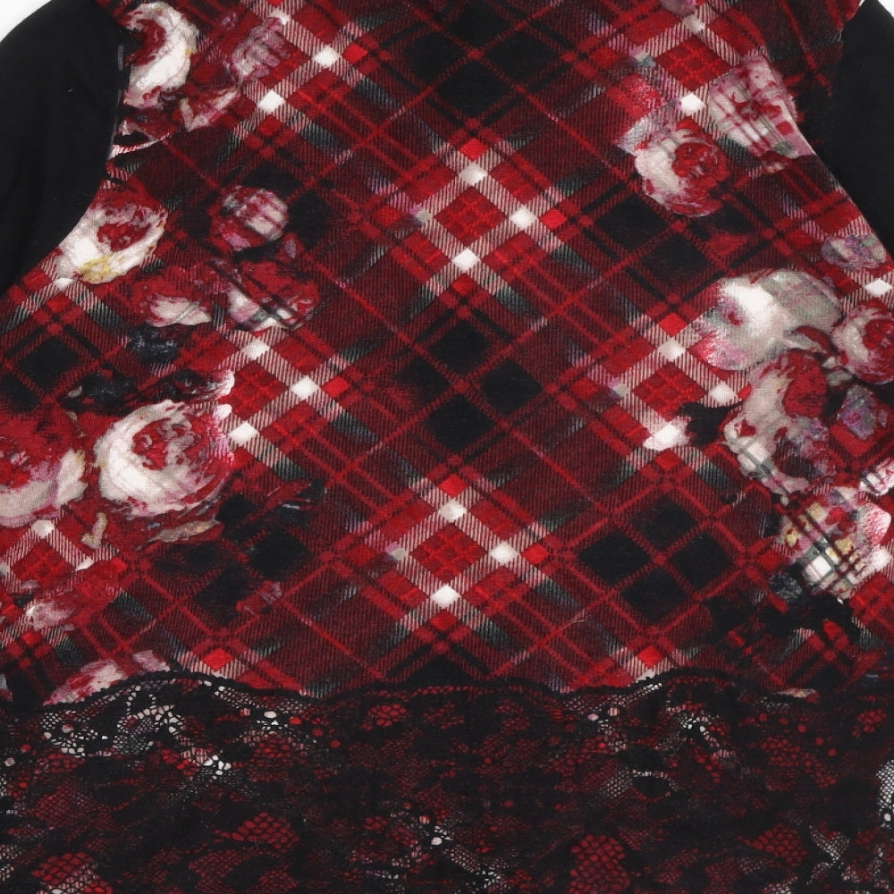 Betty Barclay Womens Multicoloured Round Neck Argyle/Diamond Viscose Cardigan Jumper Size 14