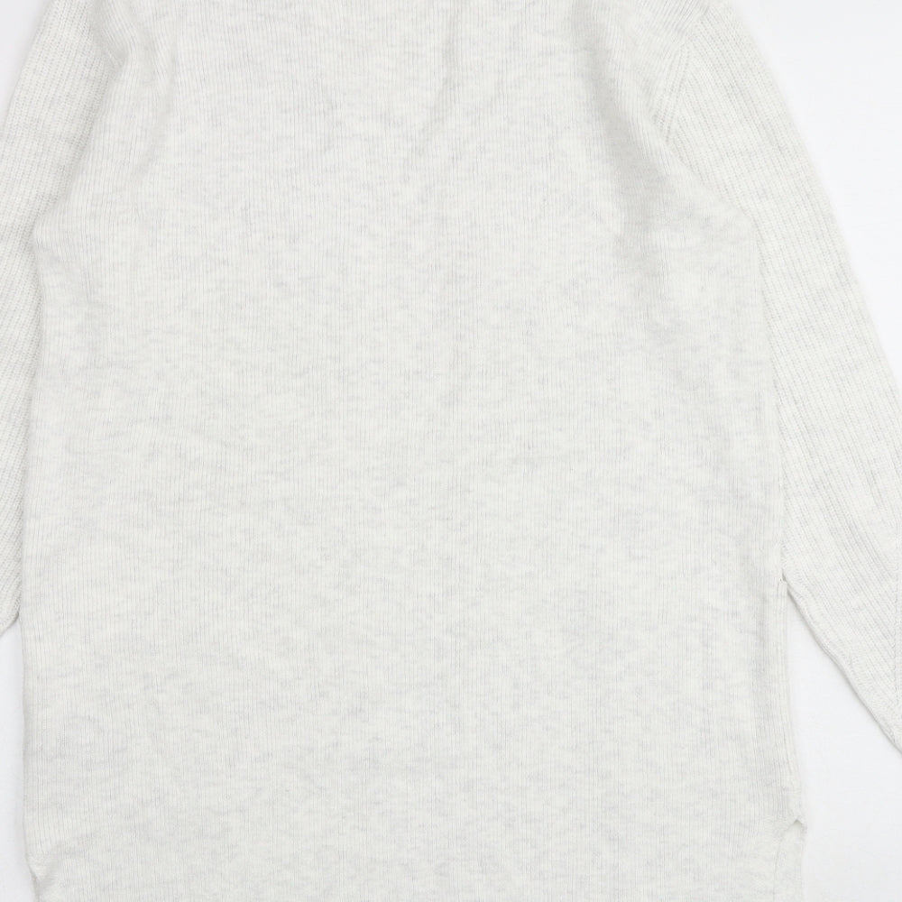 Marks & Spencer Womens Grey V-Neck Viscose Cardigan Jumper Size 8