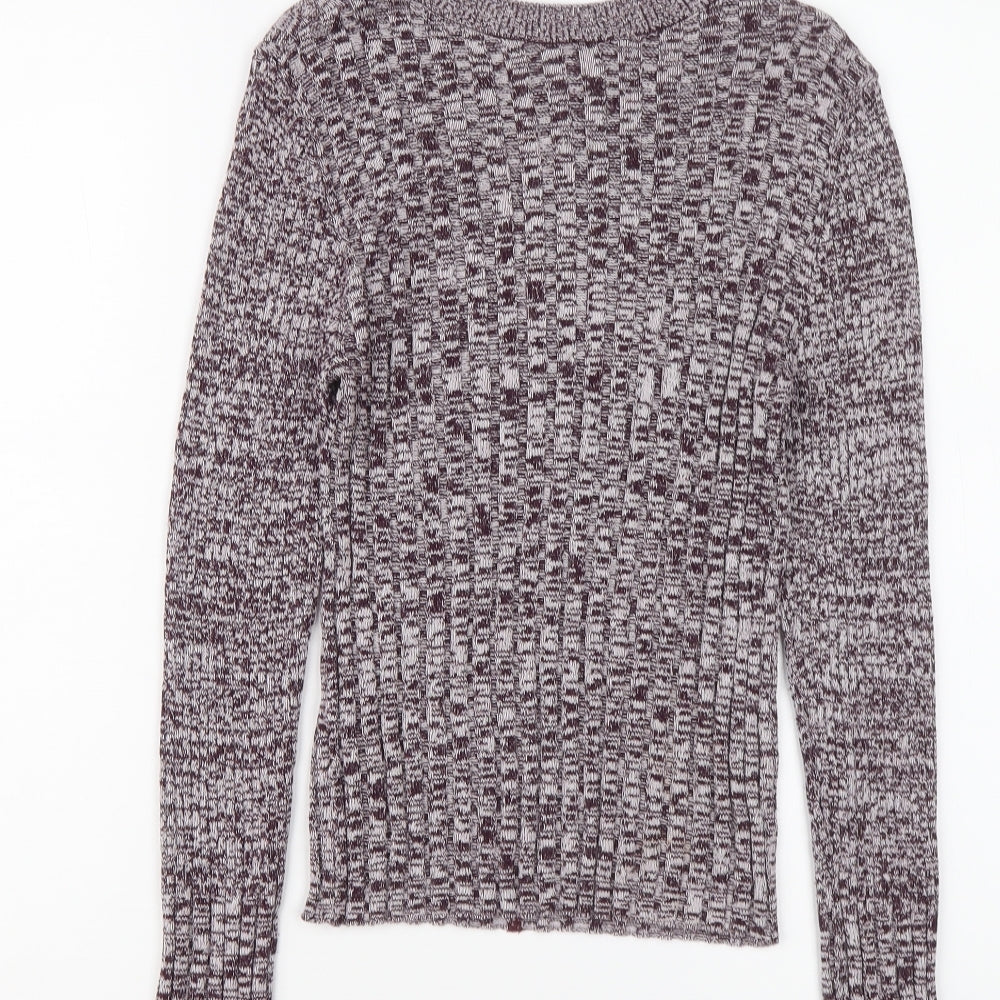 Topshop Womens Purple Round Neck Viscose Pullover Jumper Size S