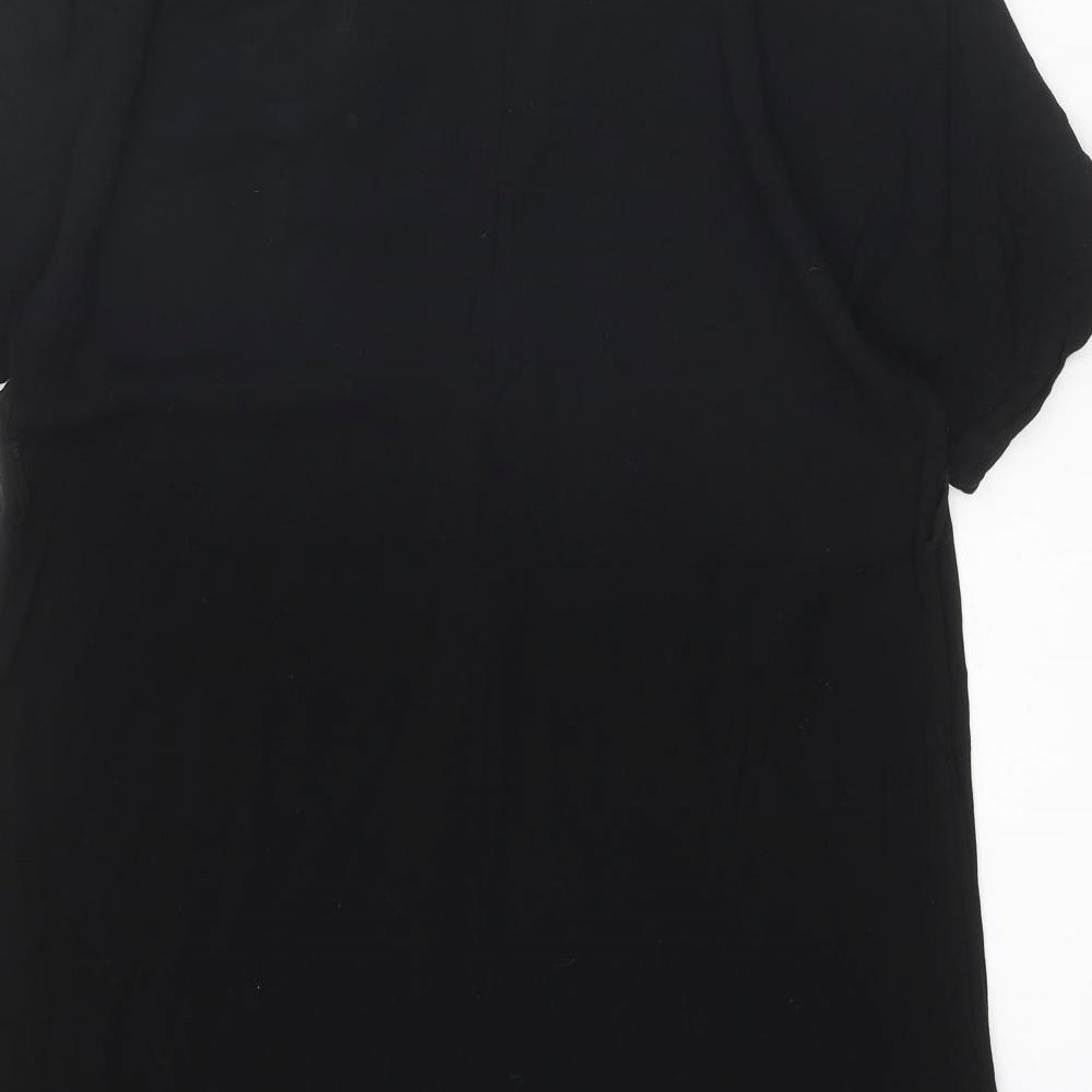 New Look Womens Black Viscose A-Line Size 12 V-Neck Pullover