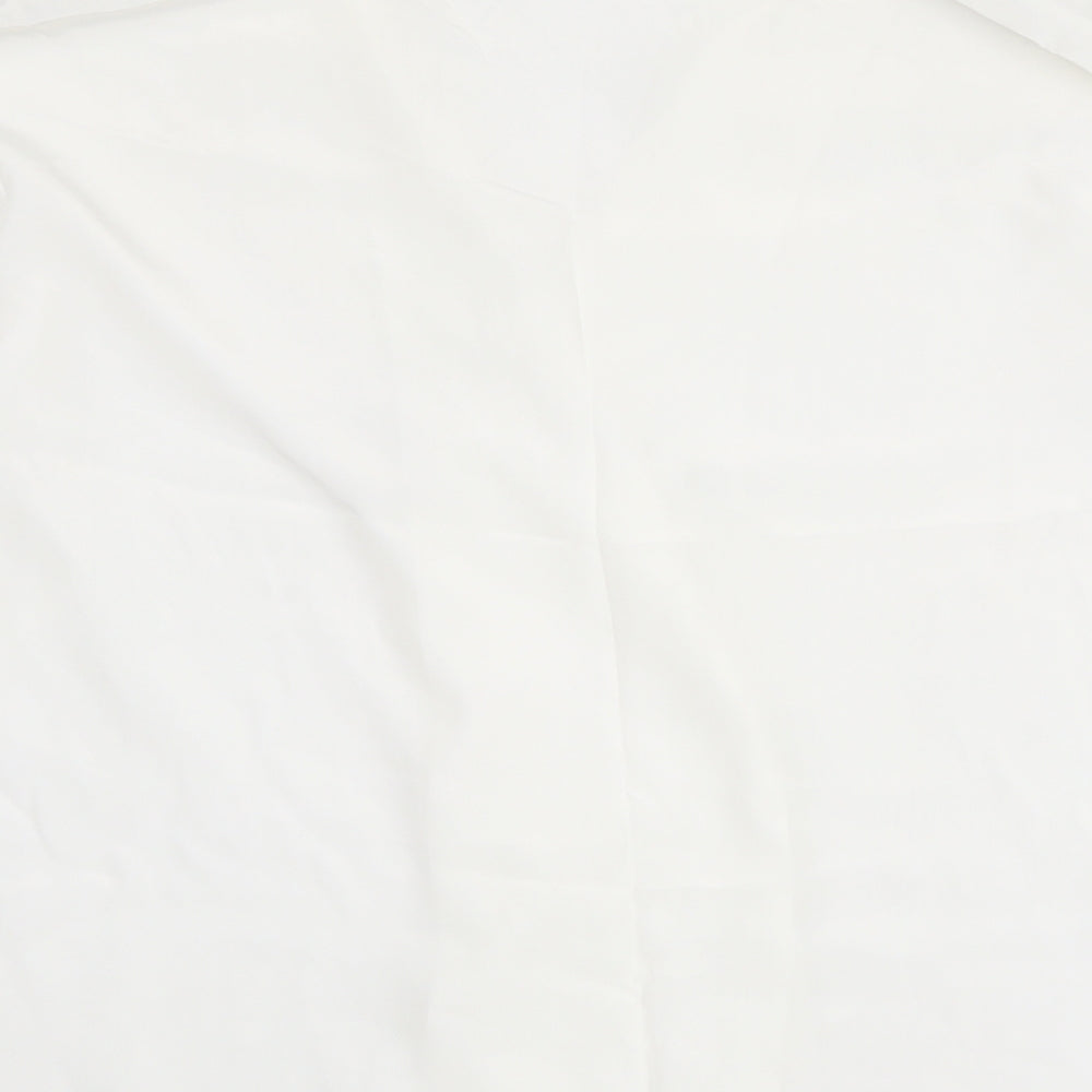 First Avenue Womens White Polyester Basic Button-Up Size 16 Collared