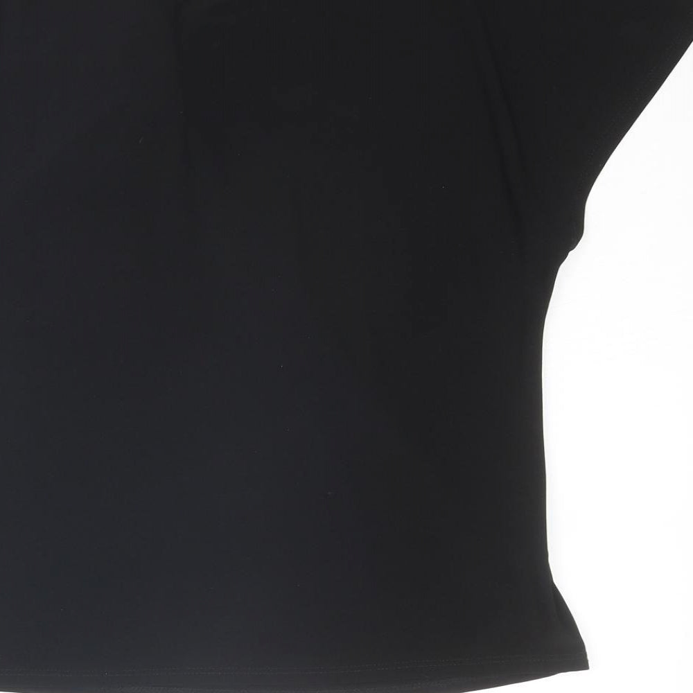 Country Casuals Womens Black Polyester Basic Blouse Size S Round Neck