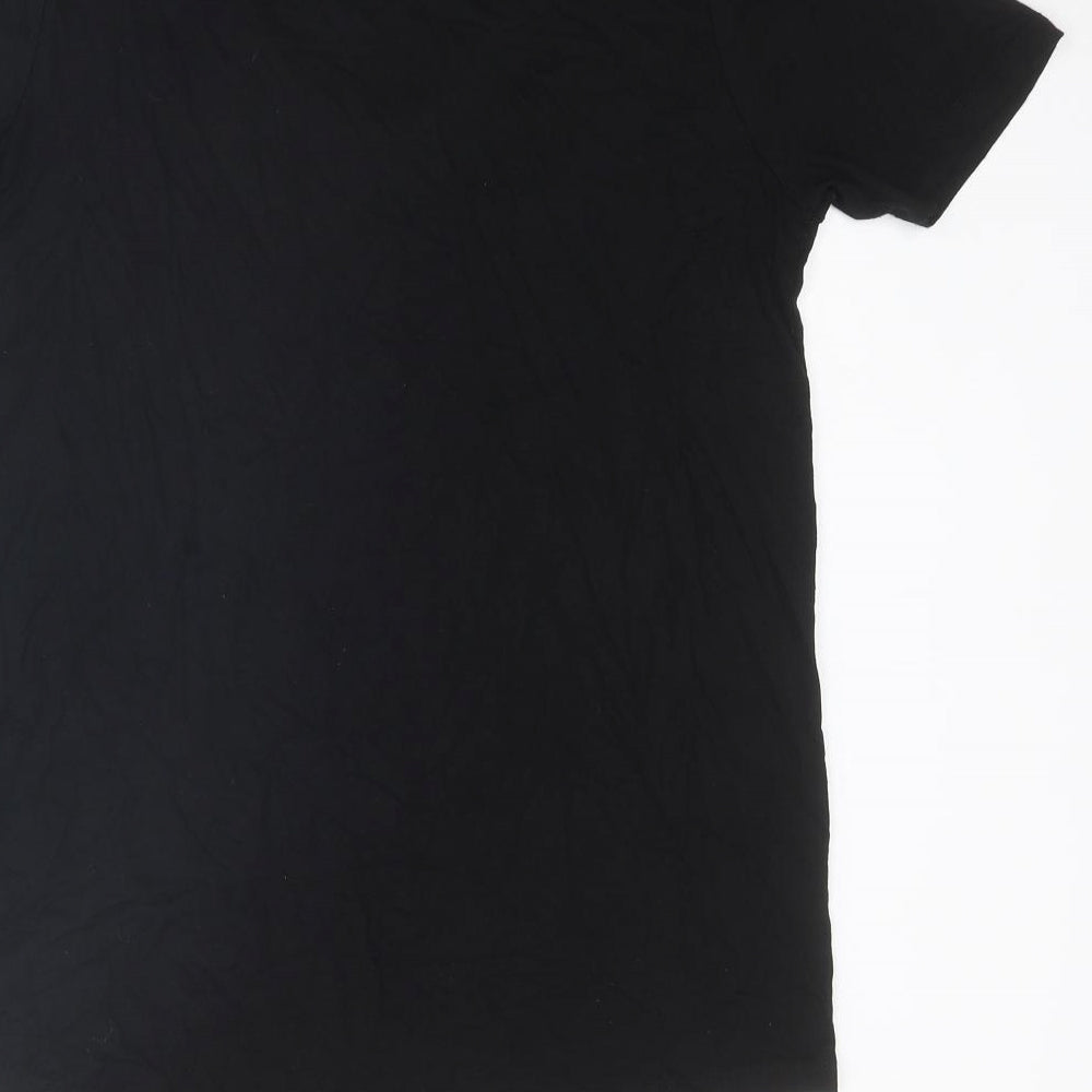 Select Womens Black Viscose Basic T-Shirt Size 10 Round Neck
