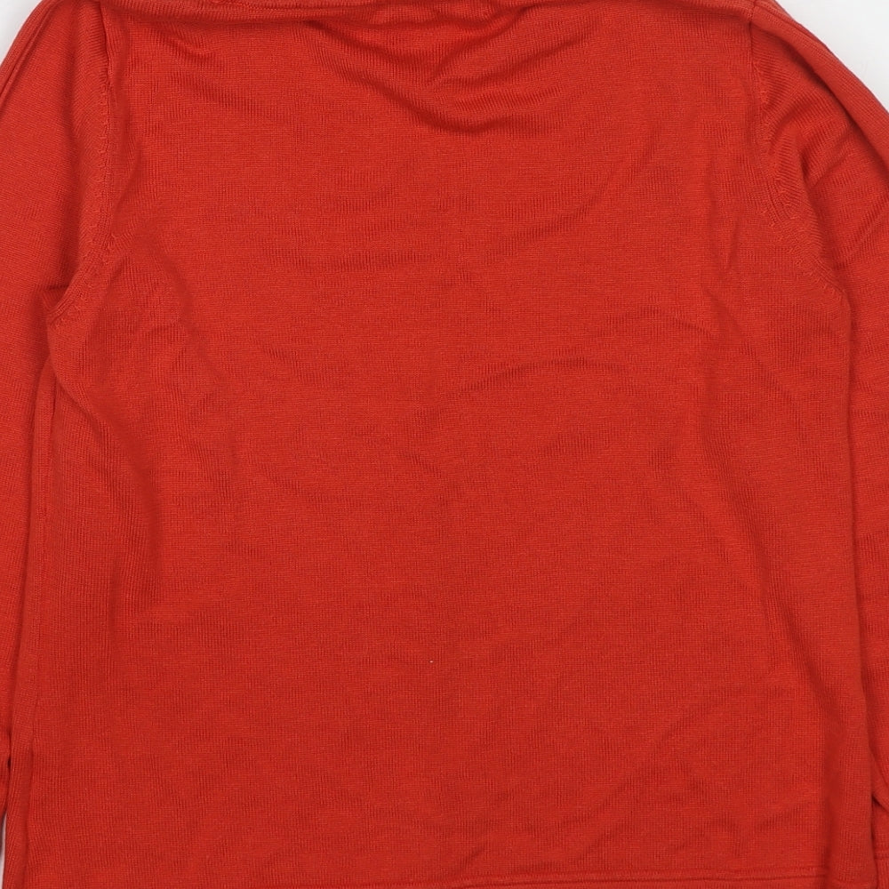 Signature Womens Red Roll Neck Acrylic Pullover Jumper Size M