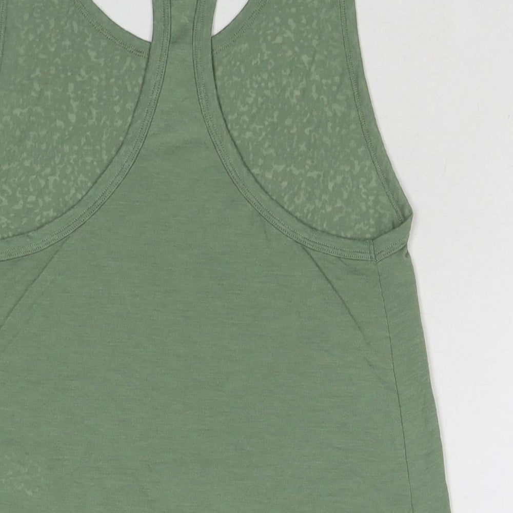 GOODMOVE Womens Green Viscose Basic Tank Size 6 Round Neck