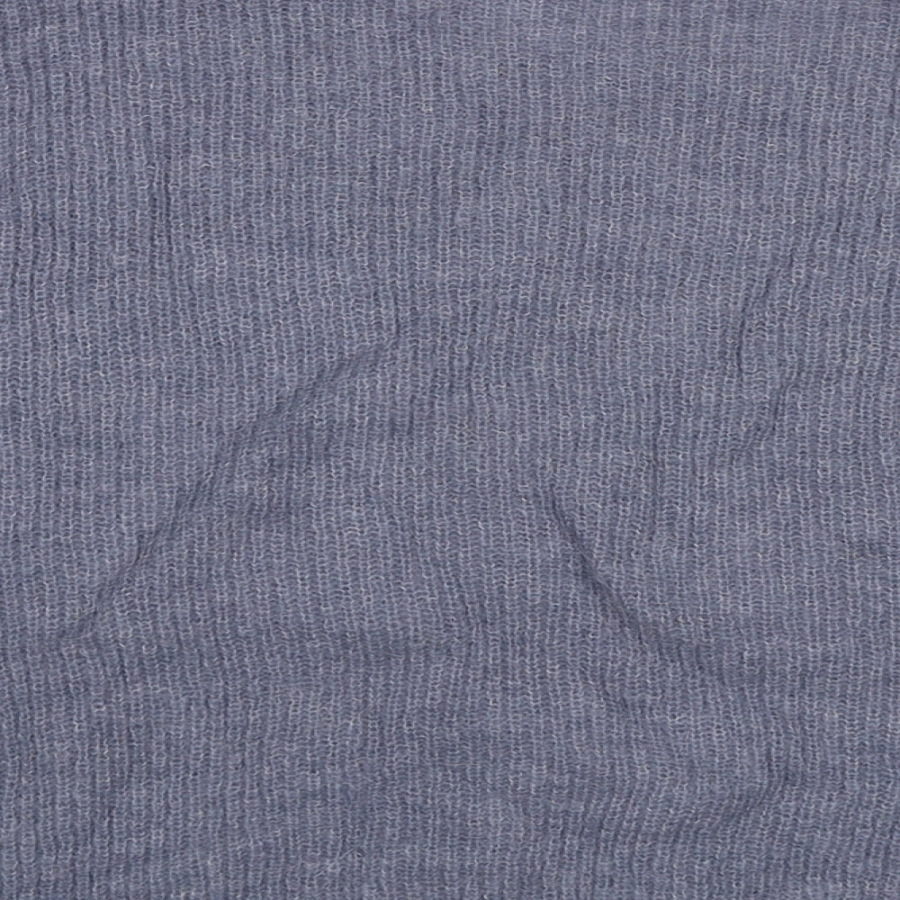 Soaked in Luxury Womens Blue Round Neck Alpaca Pullover Jumper Size S