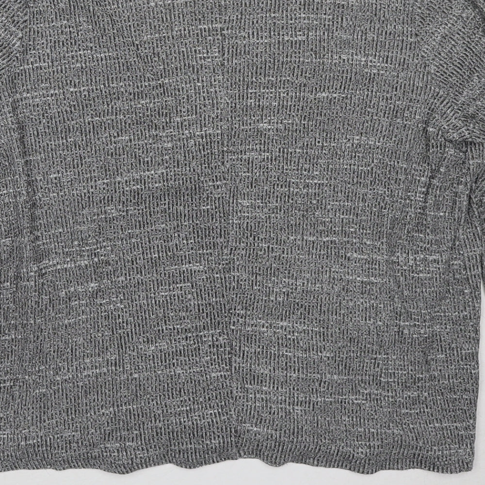 River Island Womens Grey Geometric Viscose Basic Blouse Size 10 V-Neck
