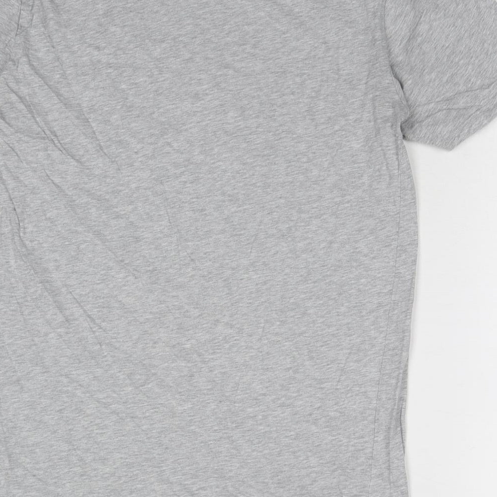 Marks and Spencer Womens Grey Cotton Basic T-Shirt Size S Round Neck - Power Believe Love.