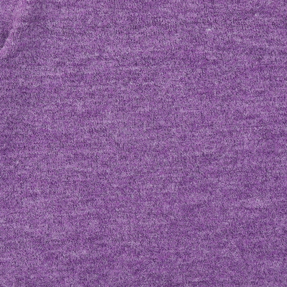 Damart Womens Purple V-Neck Acrylic Pullover Jumper Size 10