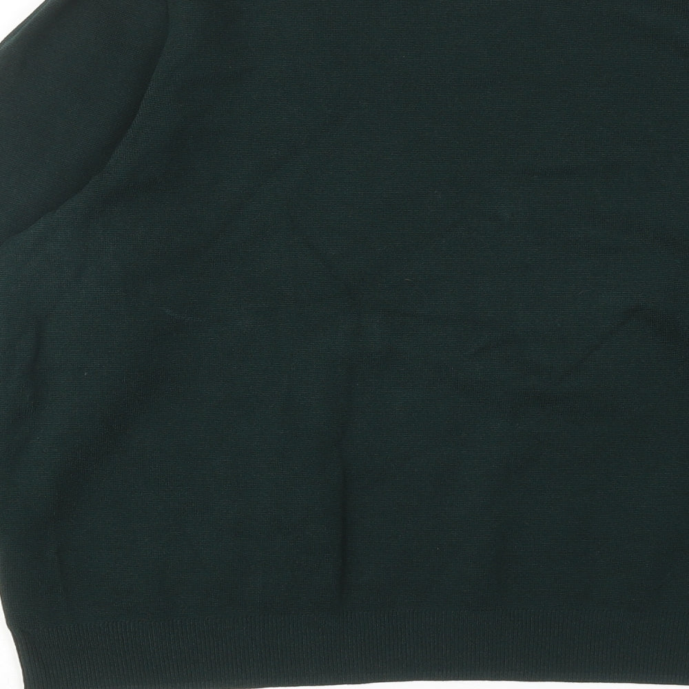 H&M Womens Green Round Neck Viscose Pullover Jumper Size L