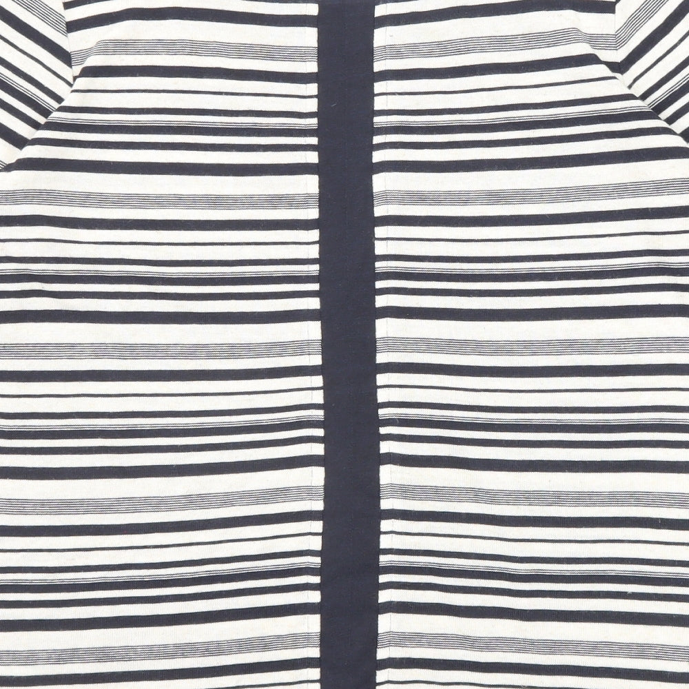 Per Una Womens Multicoloured Striped Viscose Basic Blouse Size 12 Round Neck