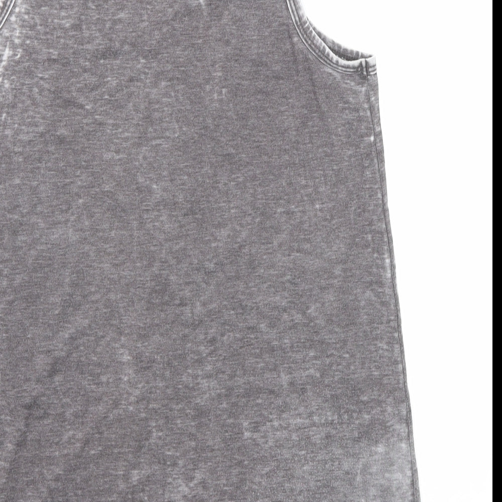 River Island Womens Grey Cotton Basic Tank Size 8 V-Neck - California, Los Angeles, Hollywood