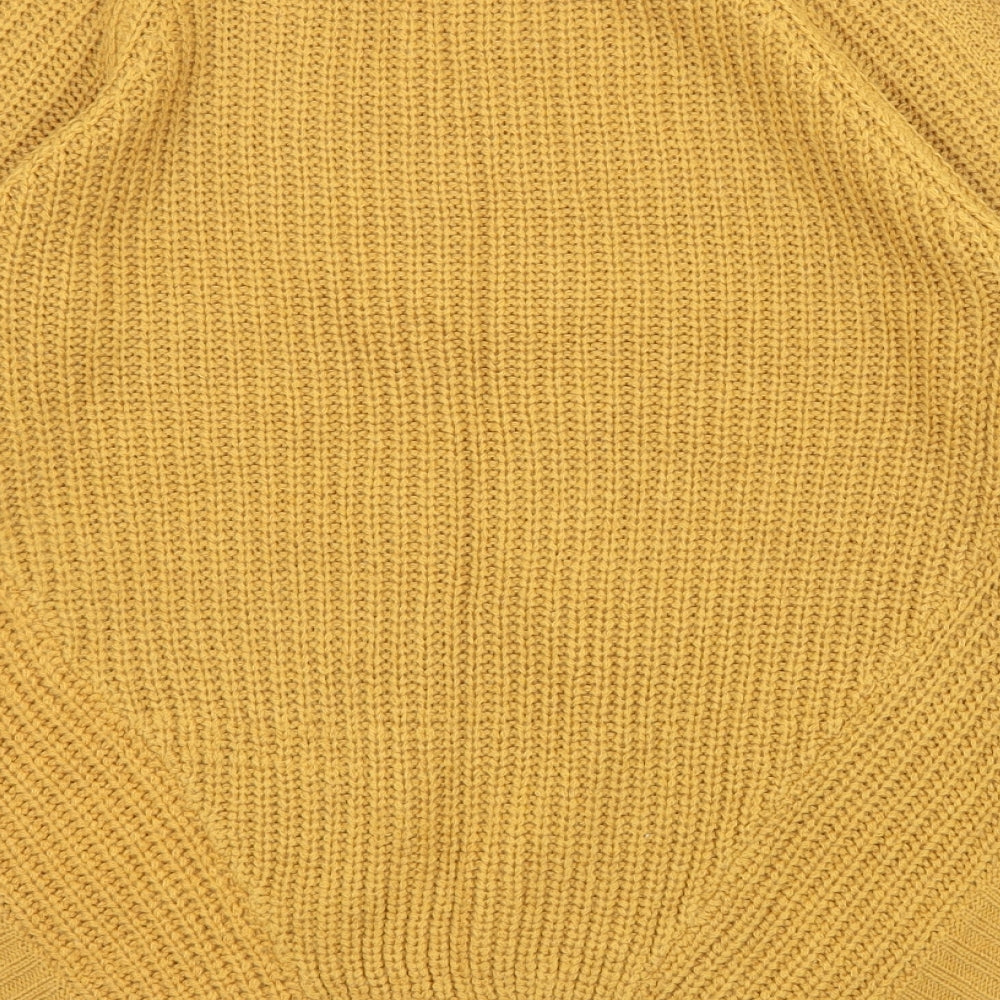 Select Womens Yellow Round Neck Acrylic Pullover Jumper Size 8