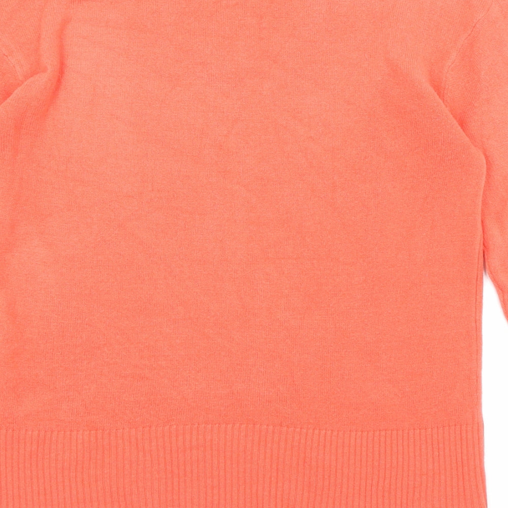 Marks & Spencer Womens Red V-Neck Acrylic Pullover Jumper Size 8
