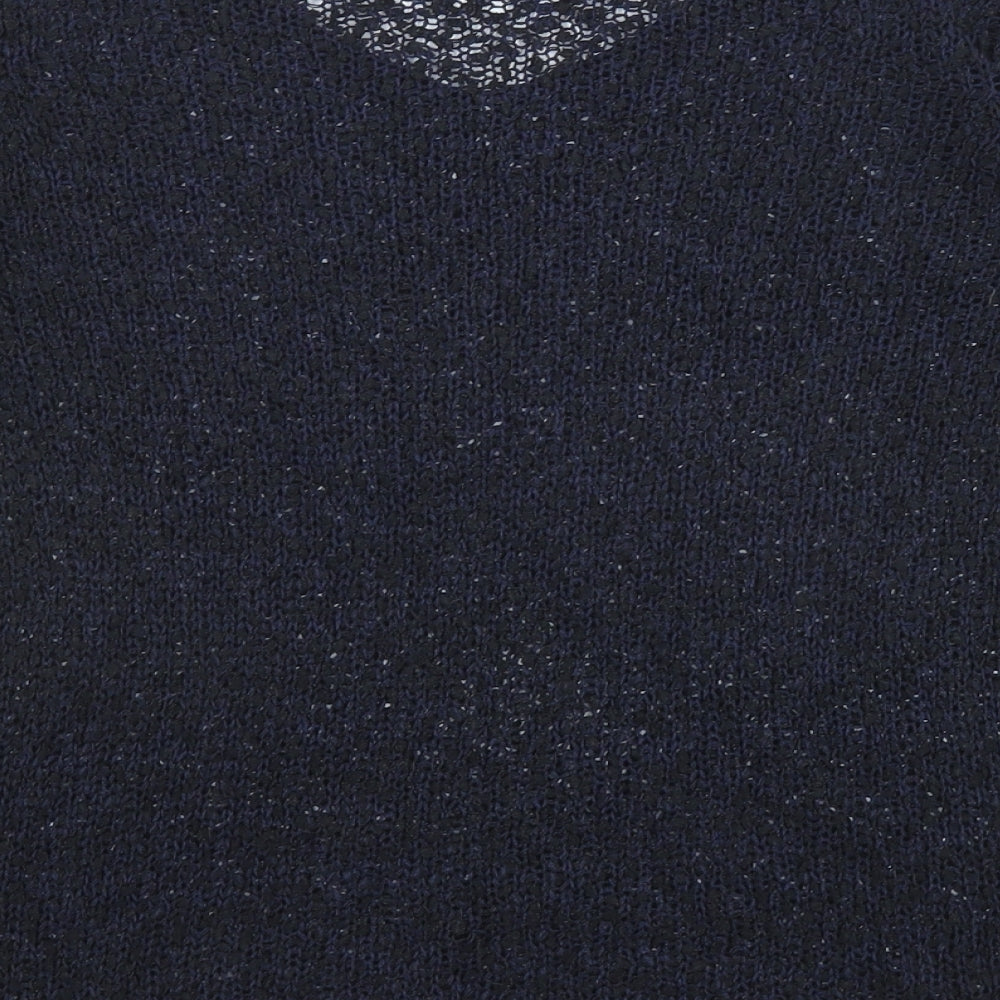 Only Womens Black V-Neck Acrylic Pullover Jumper Size S