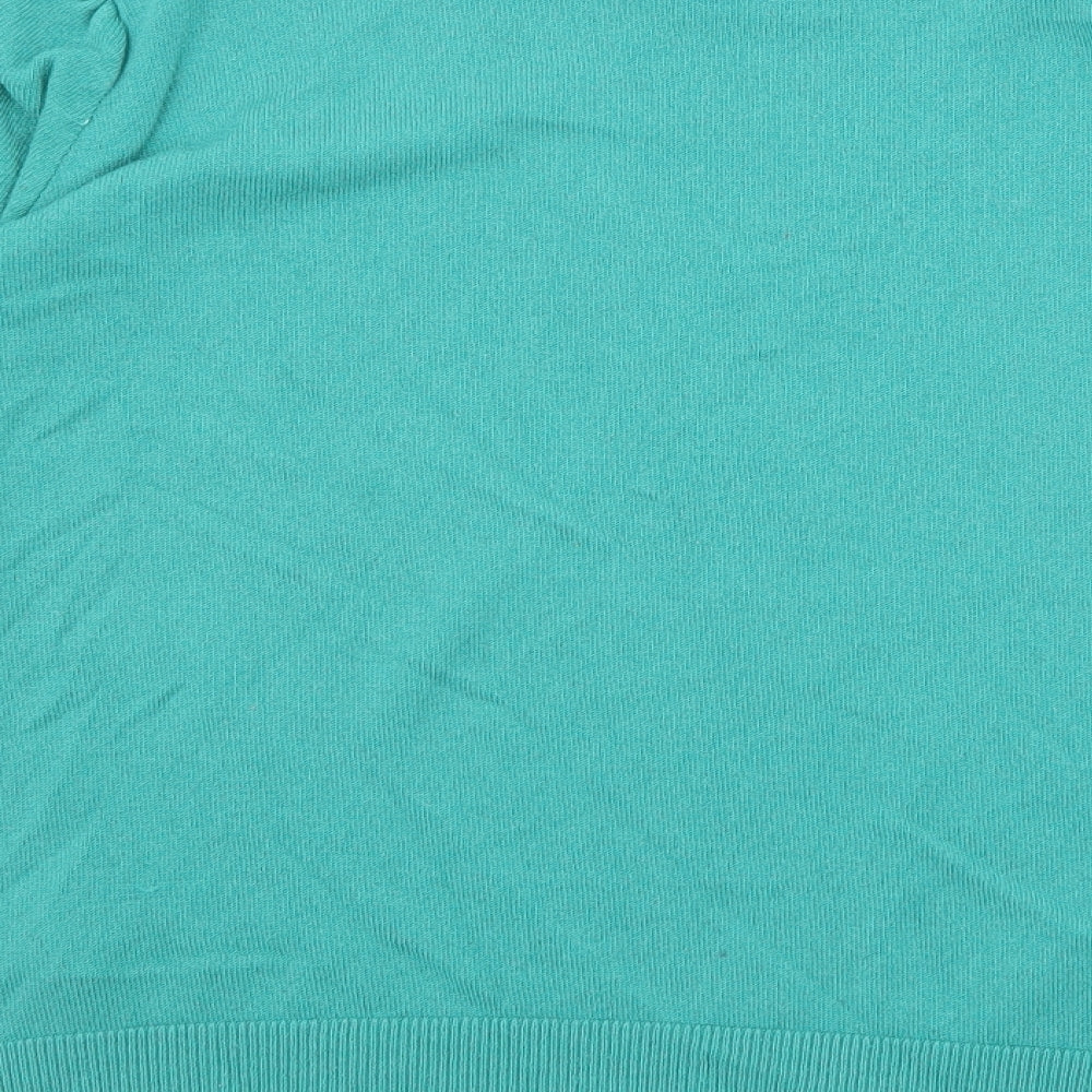 Wallis Womens Green Round Neck Viscose Pullover Jumper Size L