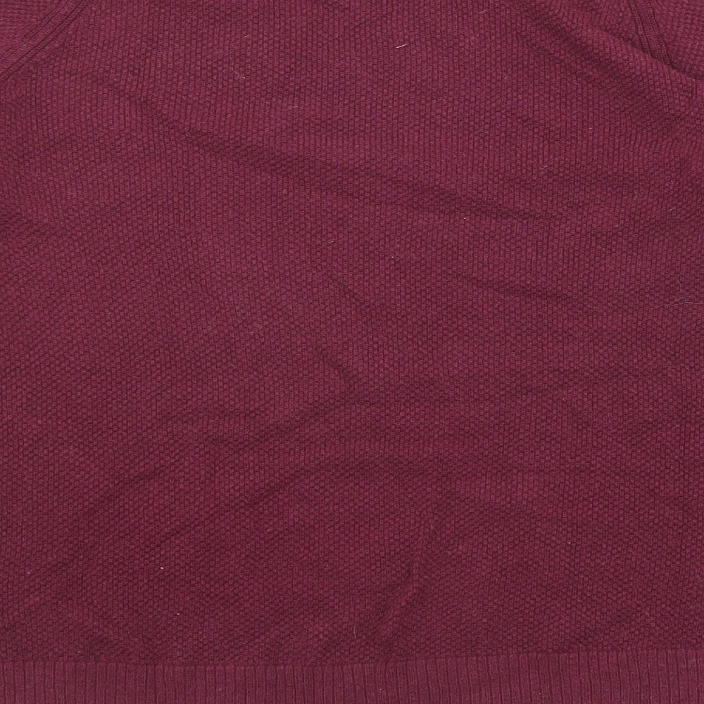 Gap Womens Purple V-Neck Cotton Pullover Jumper Size M