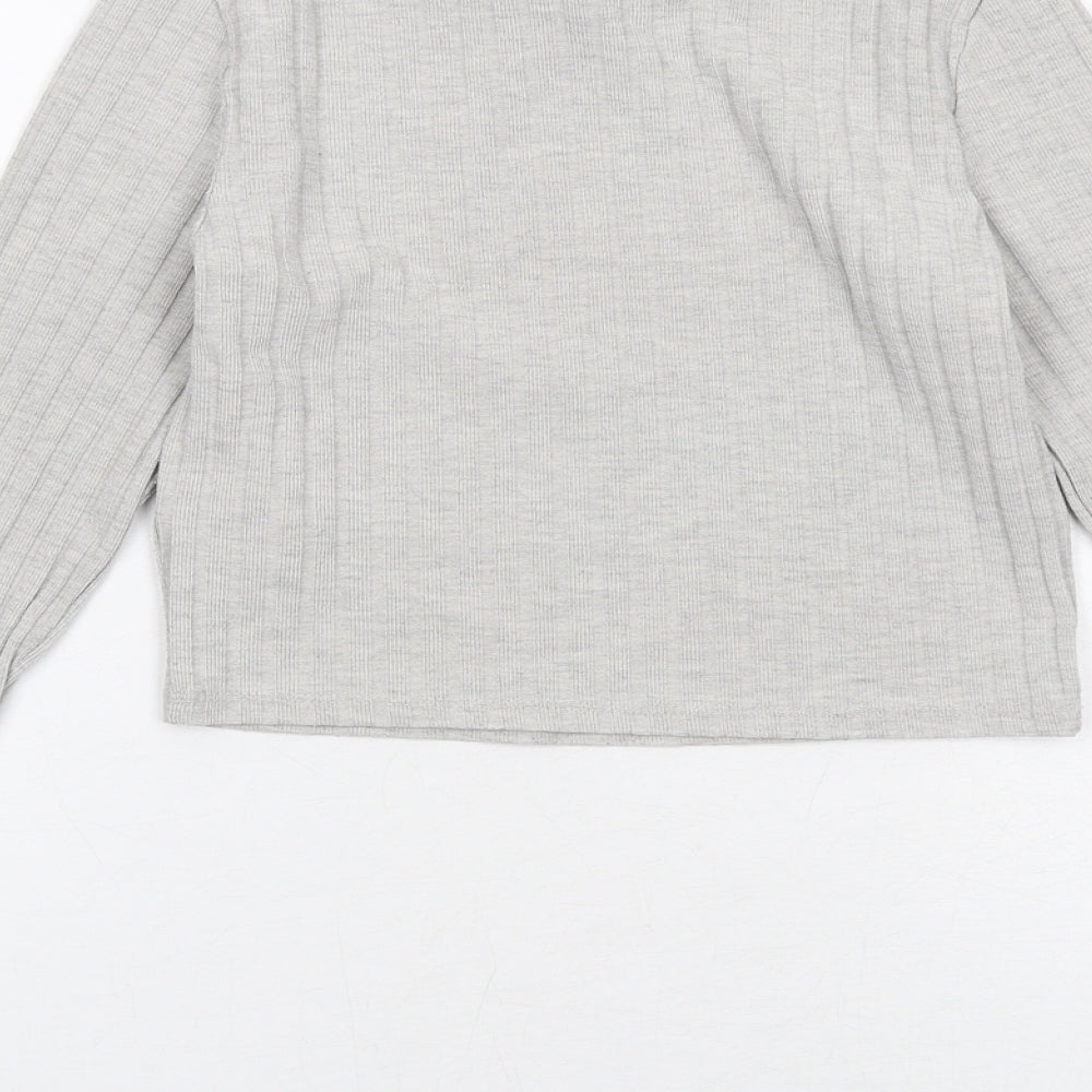 H&M Womens Grey High Neck Polyester Pullover Jumper Size XS