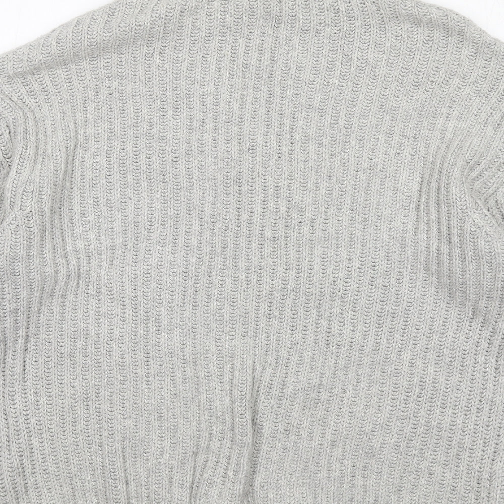 BDG Womens Grey High Neck Cotton Pullover Jumper Size S