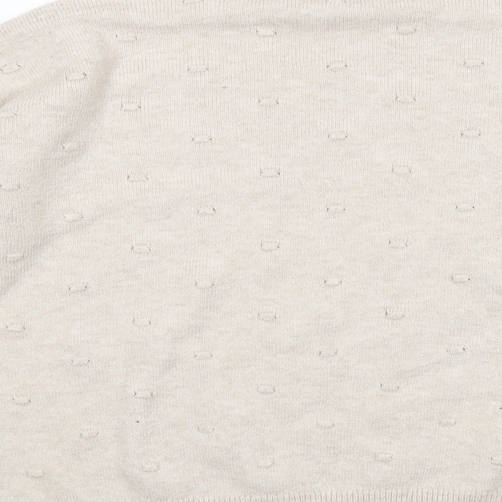 Oasis Womens Beige High Neck Polyester Pullover Jumper Size S