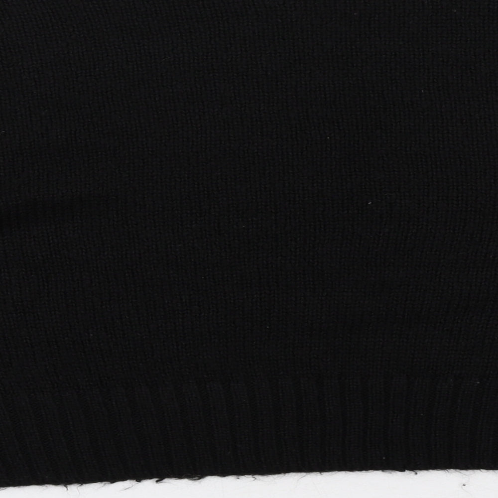 New Look Womens Black Round Neck Acrylic Pullover Jumper Size L
