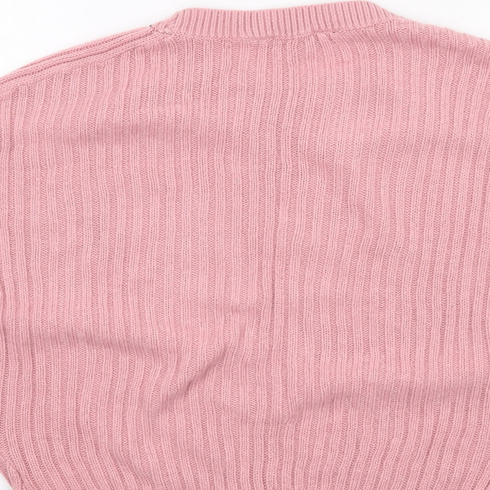 Dorothy Perkins Womens Pink Round Neck Acrylic Pullover Jumper Size 8
