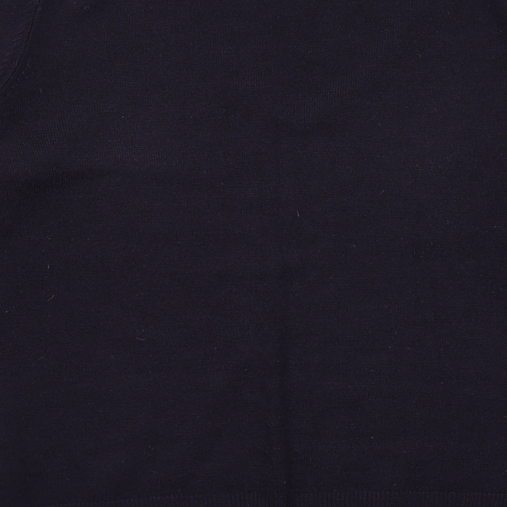 Marks & Spencer Womens Blue V-Neck Acrylic Pullover Jumper Size 12