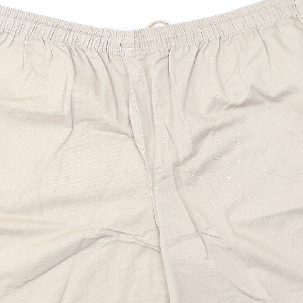 Classics Womens Beige Cotton Basic Shorts Size 24 L7 in Regular Drawstring