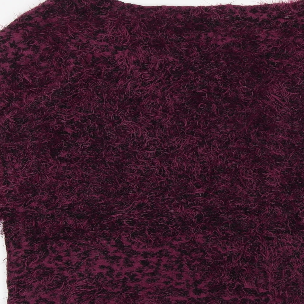H&M Womens Purple V-Neck Acrylic Cardigan Jumper Size S