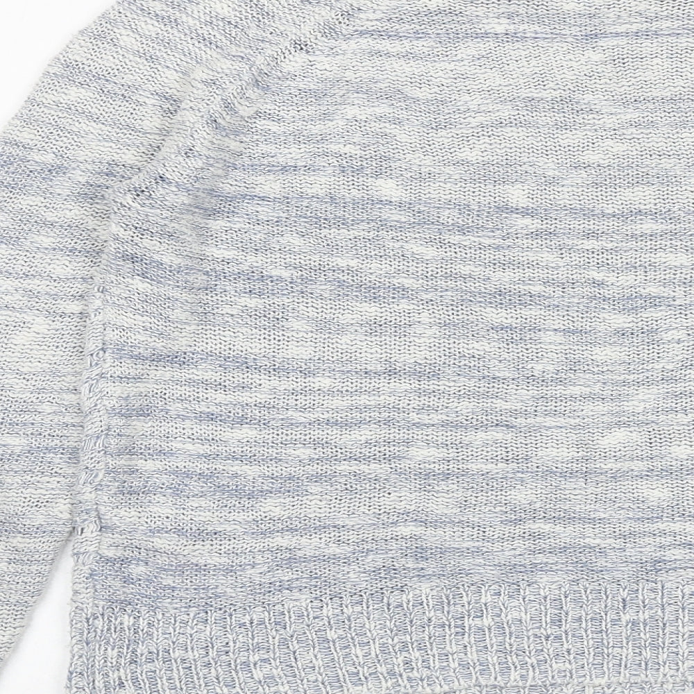 Red Herring Womens Blue Round Neck Acrylic Pullover Jumper Size 12