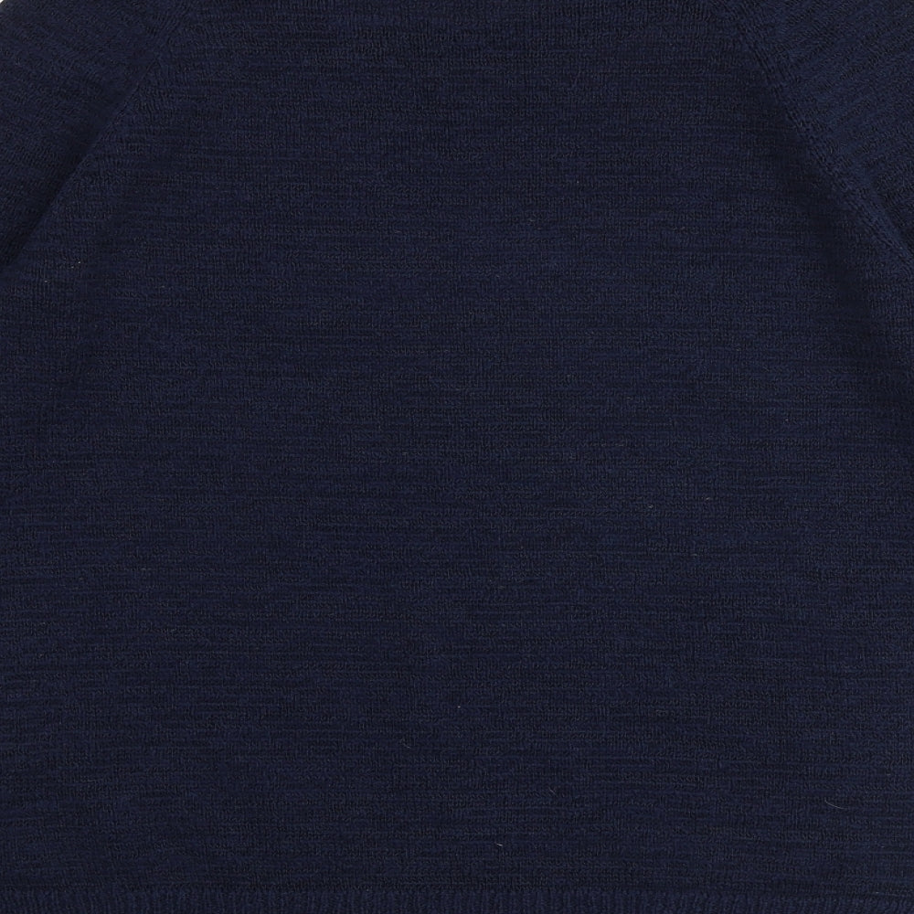 Butterfly Womens Blue Round Neck Polyester Pullover Jumper Size 14