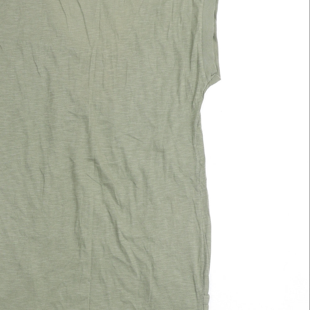 Next Womens Green 100% Cotton Tunic T-Shirt Size S Scoop Neck