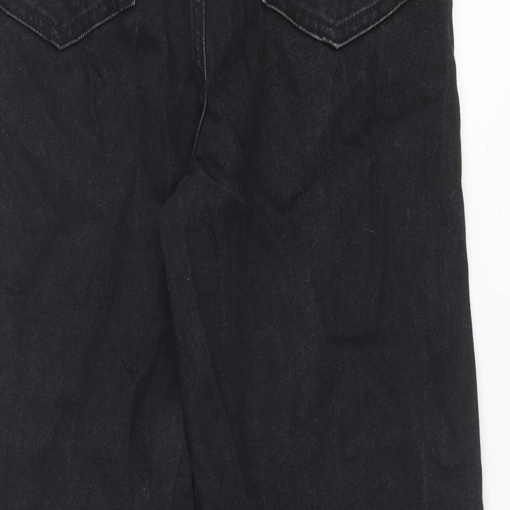 Brand and care label for Only women’s black cotton mom jeans, size UK 28, in regular zip