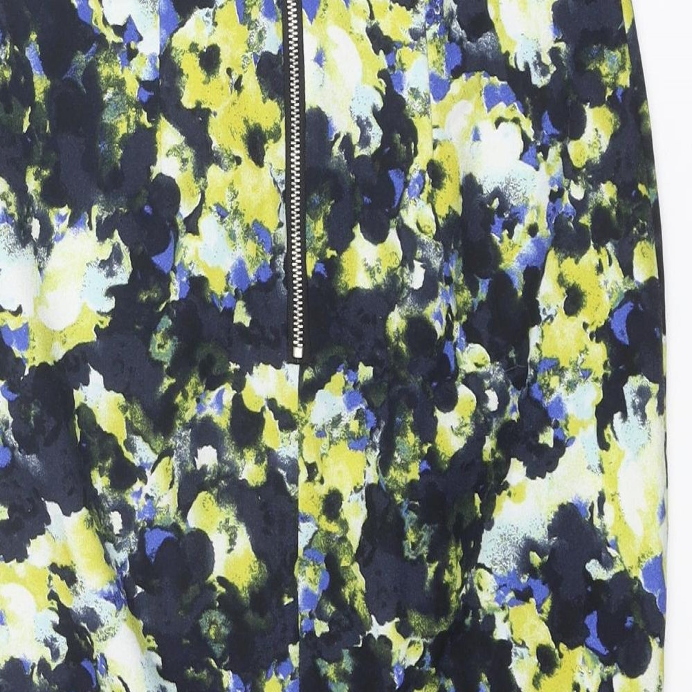 Warehouse Womens Multicoloured Geometric Polyester Straight & Pencil Skirt Size 6 Zip